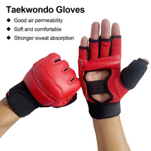 Load image into Gallery viewer, Half Finger Boxing Gloves PU Leather MMA Fighting Kick Boxing Gloves Karate Muay Thai Training Workout Gloves
