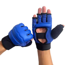 Load image into Gallery viewer, Half Finger Boxing Gloves PU Leather MMA Fighting Kick Boxing Gloves Karate Muay Thai Training Workout Gloves

