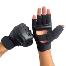 Load image into Gallery viewer, Half Finger Boxing Gloves PU Leather MMA Fighting Kick Boxing Gloves Karate Muay Thai Training Workout Gloves
