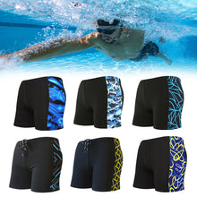 Load image into Gallery viewer, Men Boxer Trunks Print Milk Silk Swimming Trunks Hot Spring Holiday Beach Water Sports Slim Shorts Boxing Quick Dry Pants One Size
