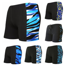 Load image into Gallery viewer, Men Boxer Trunks Print Milk Silk Swimming Trunks Hot Spring Holiday Beach Water Sports Slim Shorts Boxing Quick Dry Pants One Size
