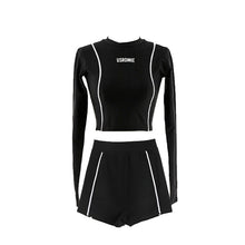 Load image into Gallery viewer, Separate High Waist Conservative Swimsuit Set Group Boxer Trunks Long Sleeves Sunscreen Belly Cover Slimming Professional Swimsuit Yoga Outdoor Beach Water Park Swimming Equipment
