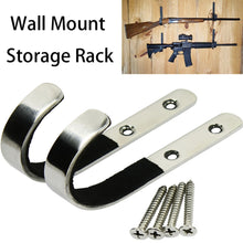 Load image into Gallery viewer, 2PCS Tactical Wall-Mounted Stainless Steel Gun Racks J-Hook With Scratch-Resistant Felt Mat Hunting Shooting Storage Accessories
