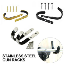 Load image into Gallery viewer, 2PCS Tactical Wall-Mounted Stainless Steel Gun Racks J-Hook With Scratch-Resistant Felt Mat Hunting Shooting Storage Accessories
