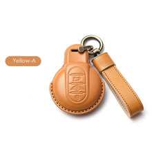 Load image into Gallery viewer, Imported Cow Leather Car Key Case Cover for BMW MINI COOPER S ONE JCW F54 F55 F56 F57 F60 CLUBMAN COUNTRYMAN Remote Fob Holder Shell Keychain
