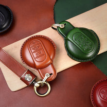 Load image into Gallery viewer, Imported Cow Leather Car Key Case Cover for BMW MINI COOPER S ONE JCW F54 F55 F56 F57 F60 CLUBMAN COUNTRYMAN Remote Fob Holder Shell Keychain
