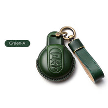 Load image into Gallery viewer, Imported Cow Leather Car Key Case Cover for BMW MINI COOPER S ONE JCW F54 F55 F56 F57 F60 CLUBMAN COUNTRYMAN Remote Fob Holder Shell Keychain
