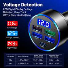 Load image into Gallery viewer, 250W 4 Port USB Car Charger Type C PD Fast Charging Adapter for Huawei OPPO Oneplus iPhone 14 Pro Max 13 12 11 Mini XS
