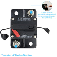 Load image into Gallery viewer, Waterproof Car Boat Auto AMP Circuit Breaker Fuse Reset DC 12-48V 30A 40A 50A 60A 70A 80A 100A 120A 150A 200A 250A 300A

