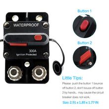 Load image into Gallery viewer, Waterproof Car Boat Auto AMP Circuit Breaker Fuse Reset DC 12-48V 30A 40A 50A 60A 70A 80A 100A 120A 150A 200A 250A 300A
