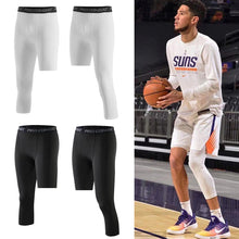 Load image into Gallery viewer, Elastic Waist Mens Compression Skinny Tights Single-leg Basketball Tights Men Trendy Sports Training Cropped Bottom Stretch Shaping
