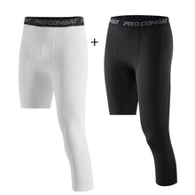 Load image into Gallery viewer, Elastic Waist Mens Compression Skinny Tights Single-leg Basketball Tights Men Trendy Sports Training Cropped Bottom Stretch Shaping
