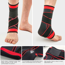 Load image into Gallery viewer, 1Pc 3D Pressurized Ankle Support Ankle Brace Protector with Strap Elastic Belt for Badminton Basketball Volleyball Sports Gym Jogger Acessories S/M/L/XL
