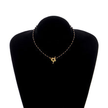 Load image into Gallery viewer, Fashionable Temperamental Black Crystal Glass Bead Necklace Simple Alloy OT Buckle Necklace Clavicle Chain Jewelry
