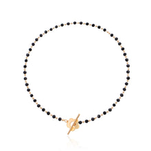 Load image into Gallery viewer, Fashionable Temperamental Black Crystal Glass Bead Necklace Simple Alloy OT Buckle Necklace Clavicle Chain Jewelry
