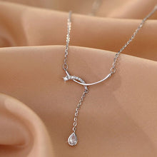 Load image into Gallery viewer, Temperamental Droplet Pendant Necklace Simple Shiny Tassel Pendant Alloy Necklace Clavicle Chain Jewelry Accessory
