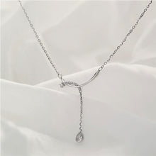 Load image into Gallery viewer, Temperamental Droplet Pendant Necklace Simple Shiny Tassel Pendant Alloy Necklace Clavicle Chain Jewelry Accessory
