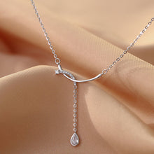 Load image into Gallery viewer, Temperamental Droplet Pendant Necklace Simple Shiny Tassel Pendant Alloy Necklace Clavicle Chain Jewelry Accessory
