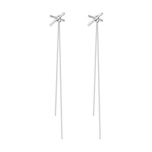 Load image into Gallery viewer, Simple Letter X Tassel Earline Earrings Temperamental Alloy Tassel Earrings Ear Studs Women Jewelry Accessories
