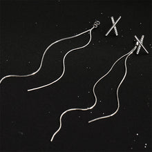 Load image into Gallery viewer, Simple Letter X Tassel Earline Earrings Temperamental Alloy Tassel Earrings Ear Studs Women Jewelry Accessories
