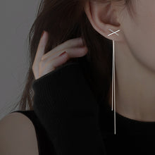 Load image into Gallery viewer, Simple Letter X Tassel Earline Earrings Temperamental Alloy Tassel Earrings Ear Studs Women Jewelry Accessories
