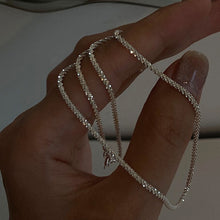 Load image into Gallery viewer, Shiny Silver Single Pearl Necklace Simple Versatile Alloy Necklace Clavicle Chain Jewelry Accessory for Women
