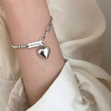 Load image into Gallery viewer, Spliced Chain Heart-shaped Pendant Bracelet Anklet Silver Simple Versatile Alloy Bracelet Women Jewelry
