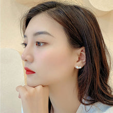 Load image into Gallery viewer, Asymmetric Exquisite Starfish Shell Earrings Fashionable Diamond Studded Pearl Alloy Earrings Ear Studs Women Jewelry
