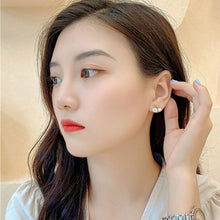 Load image into Gallery viewer, Asymmetric Exquisite Starfish Shell Earrings Fashionable Diamond Studded Pearl Alloy Earrings Ear Studs Women Jewelry
