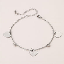 Load image into Gallery viewer, Pentagram Pendant Alloy Anklet Simple Silver Heart-shaped Leaf Lucky Grass Ankle Chain Foot Jewelry
