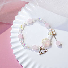 Load image into Gallery viewer, Crystal Cat Claw Beaded Bracelet Cute Pendant Beaded Elastic Rope Adjustable Bracelet Simple Hand Jewelry
