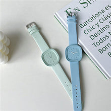 Load image into Gallery viewer, Creative Fashionable Macaron Color Square Watch Multicolored PU Watchband Quartz Watch Women Casual Watch
