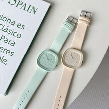 Load image into Gallery viewer, Creative Fashionable Macaron Color Square Watch Multicolored PU Watchband Quartz Watch Women Casual Watch
