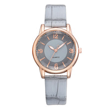 Load image into Gallery viewer, Alloy Dual Color Dial Digital Quartz Watch Imitation Leather Watchband Women Fashionable Casual Watch
