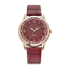 Load image into Gallery viewer, Alloy Dual Color Dial Digital Quartz Watch Imitation Leather Watchband Women Fashionable Casual Watch
