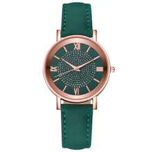 Load image into Gallery viewer, Fashionable Casual Quartz Rhinestone Watch Multicolored Imitation Leather Watchband Wrist Watch for Women
