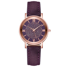 Load image into Gallery viewer, Fashionable Casual Quartz Rhinestone Watch Multicolored Imitation Leather Watchband Wrist Watch for Women
