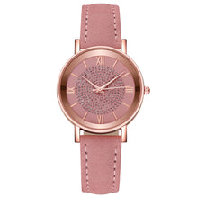 Load image into Gallery viewer, Fashionable Casual Quartz Rhinestone Watch Multicolored Imitation Leather Watchband Wrist Watch for Women

