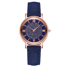 Load image into Gallery viewer, Fashionable Casual Quartz Rhinestone Watch Multicolored Imitation Leather Watchband Wrist Watch for Women
