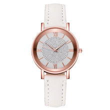 Load image into Gallery viewer, Fashionable Casual Quartz Rhinestone Watch Multicolored Imitation Leather Watchband Wrist Watch for Women
