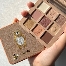 Load image into Gallery viewer, 9 Colors Animal Embroidery Eyeshadow Palette Matte Glitter Cute Eyeshadow Makeup Palette Long-lasting Nude Eye Pigments
