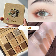 Load image into Gallery viewer, 9 Colors Animal Embroidery Eyeshadow Palette Matte Glitter Cute Eyeshadow Makeup Palette Long-lasting Nude Eye Pigments
