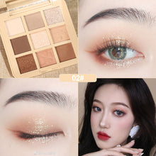 Load image into Gallery viewer, 9 Colors Animal Embroidery Eyeshadow Palette Matte Glitter Cute Eyeshadow Makeup Palette Long-lasting Nude Eye Pigments

