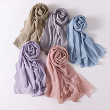 Load image into Gallery viewer, Fashion Silky Satin Turbans For Women Plain Lace Head Scarf For Ladies Elegant Shawl Muslim Scarves Head Wraps
