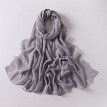 Load image into Gallery viewer, Fashion Silky Satin Turbans For Women Plain Lace Head Scarf For Ladies Elegant Shawl Muslim Scarves Head Wraps
