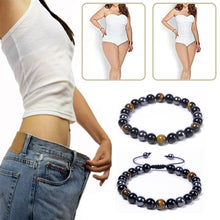 Load image into Gallery viewer, bsidian Stone Hematite Tiger Eye Bead Bracelets Weight Loss Bracelet Handmade Adjustable Rope Bracelet Slimming Energy Jewelry
