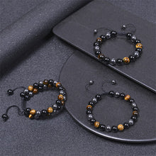 Load image into Gallery viewer, bsidian Stone Hematite Tiger Eye Bead Bracelets Weight Loss Bracelet Handmade Adjustable Rope Bracelet Slimming Energy Jewelry
