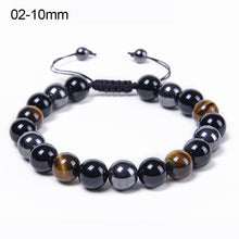 Load image into Gallery viewer, bsidian Stone Hematite Tiger Eye Bead Bracelets Weight Loss Bracelet Handmade Adjustable Rope Bracelet Slimming Energy Jewelry
