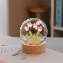 Load image into Gallery viewer, DIY Handmade Light Ins Tulip Night Light Gift Fairy Light DIY Material Package Creative Flower Bedside Light Desktop Ornament Lamp
