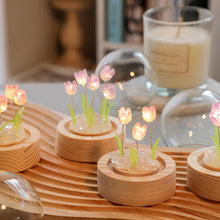 Load image into Gallery viewer, DIY Handmade Light Ins Tulip Night Light Gift Fairy Light DIY Material Package Creative Flower Bedside Light Desktop Ornament Lamp
